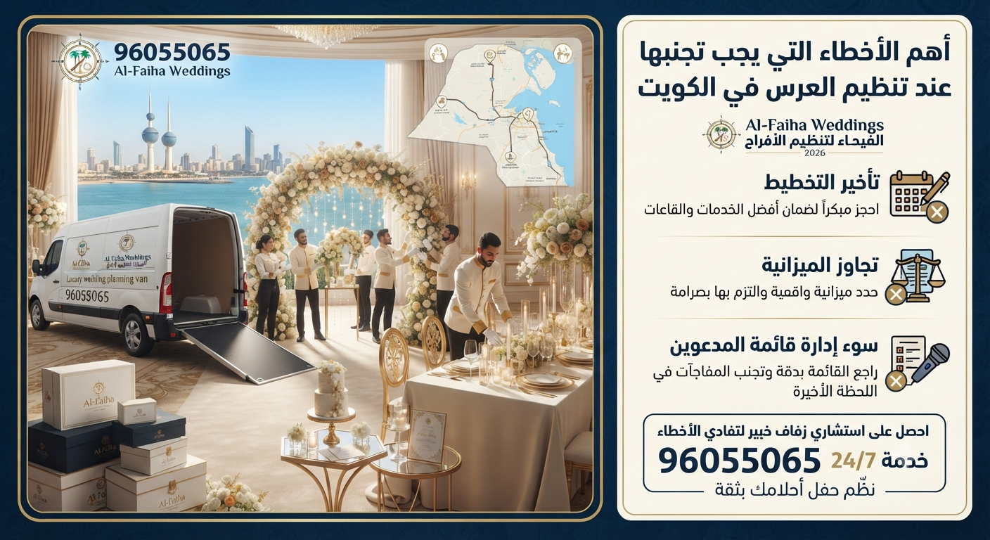 أهم الأخطاء التي يجب تجنبها عند تنظيم العرس في الكويت 96055065