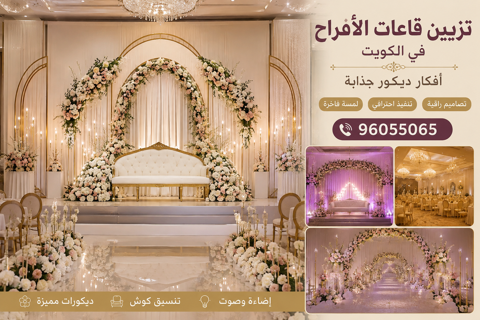 تزيين قاعات الأفراح في الكويت